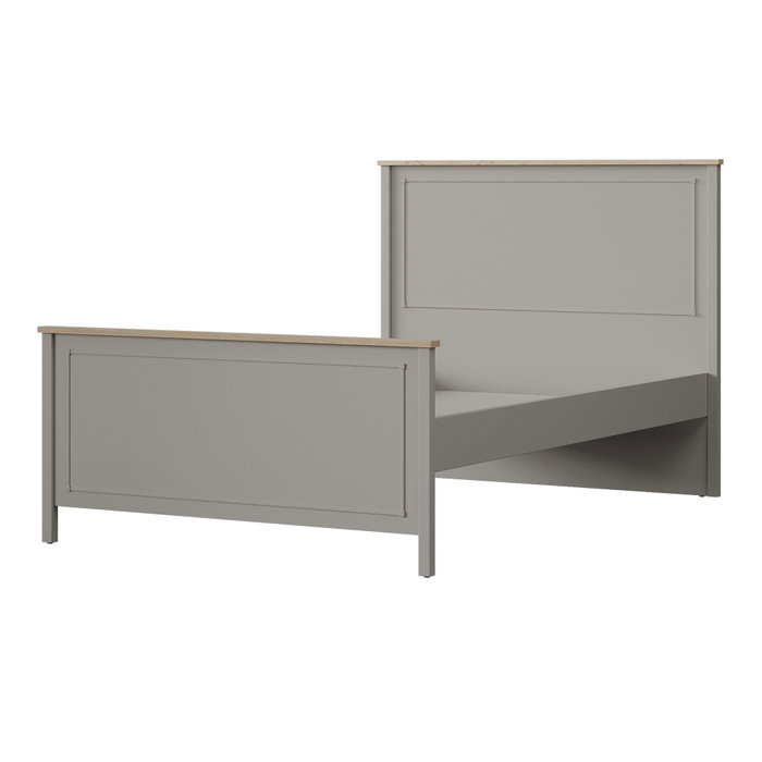 Hanah Home Cama Individual Gris y Roble